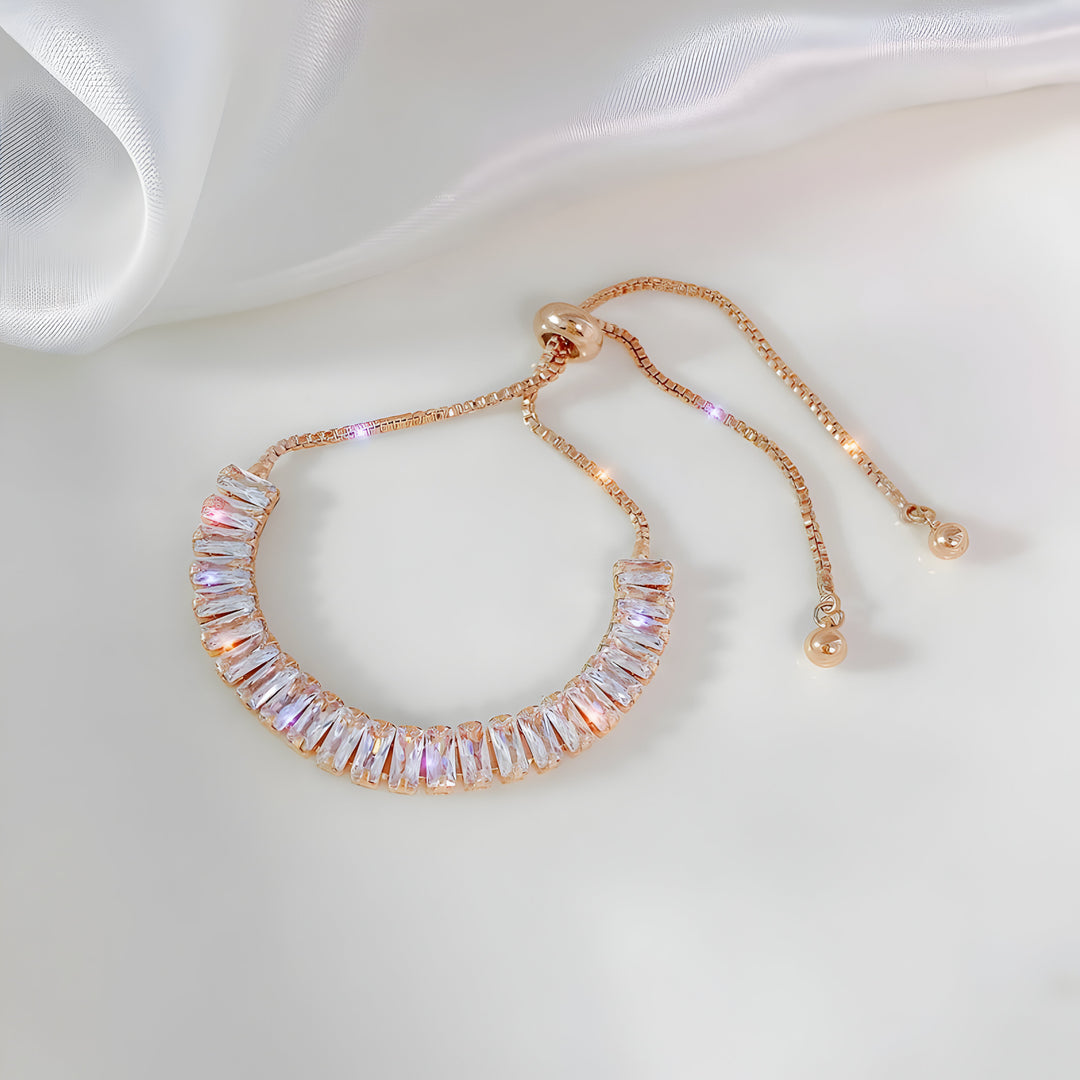 Bracelet en argent avec cristaux avec plaquage en or rose 18k