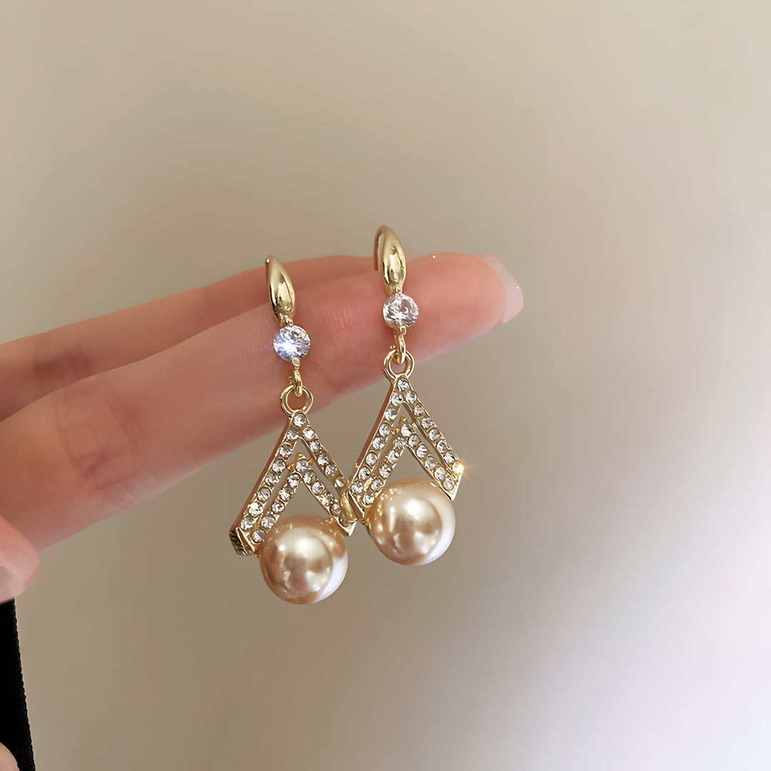 Boucles d'oreilles en perles naturelles plaquées or 18 Carats