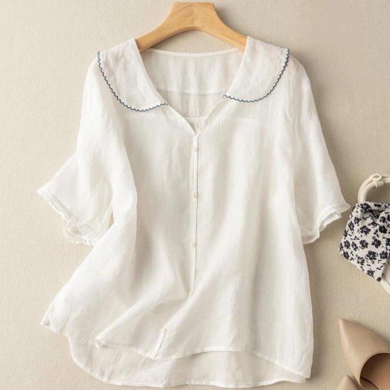 Pascaline™ | Blouse en lin naturel
