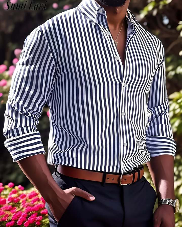 Élio | Chemise Rayée Classique Pour Homme | Raffinée