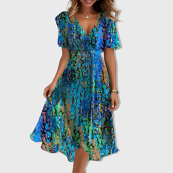 Séverine™ | Robe Élégante à Manches Courtes
