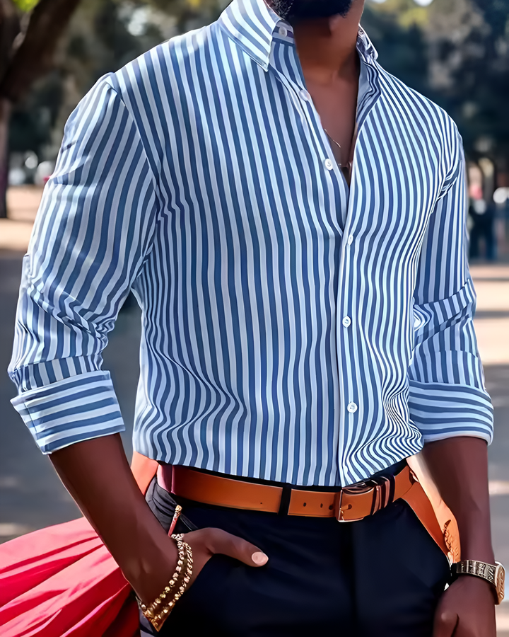 Élio | Chemise Rayée Classique Pour Homme | Raffinée