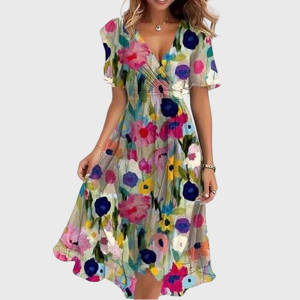 Séverine™ | Robe Élégante à Manches Courtes