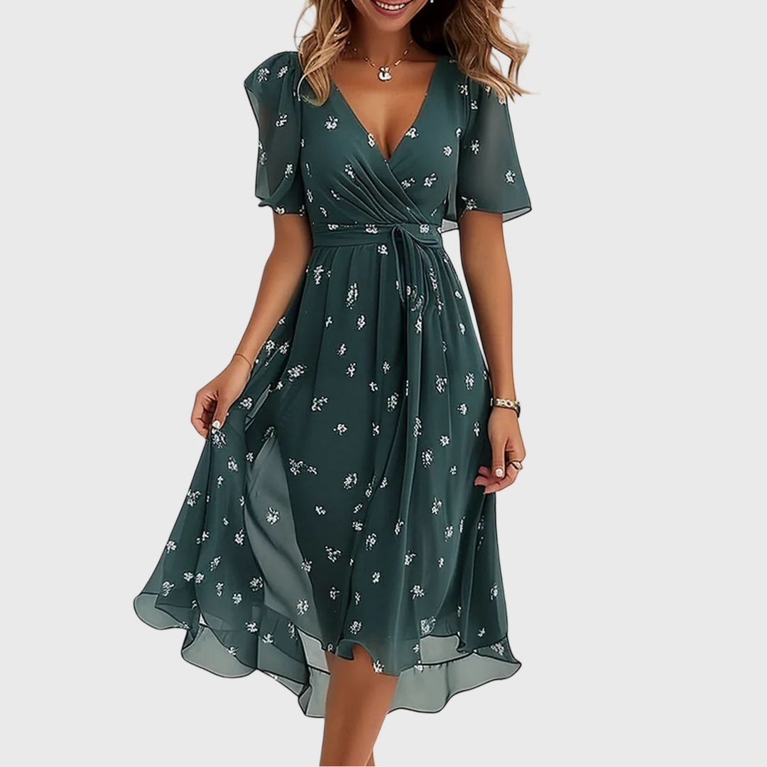 Séverine™ | Robe Élégante à Manches Courtes