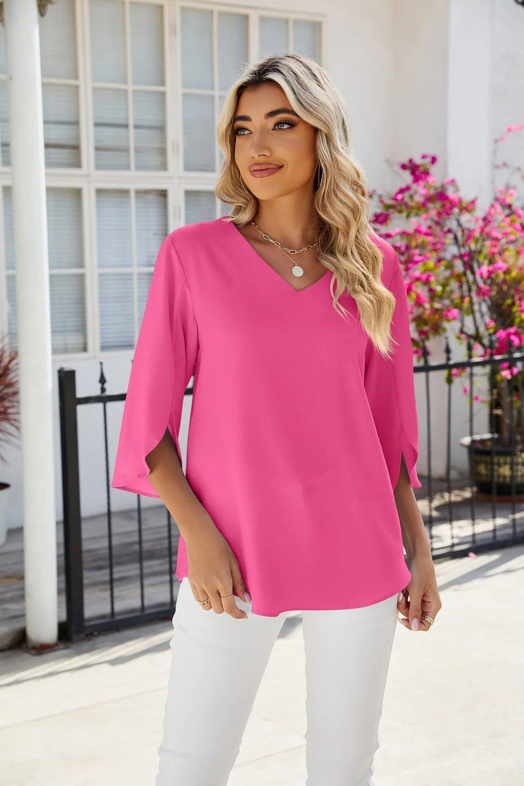 JAMY | Blouse élégante avec décolleté en V