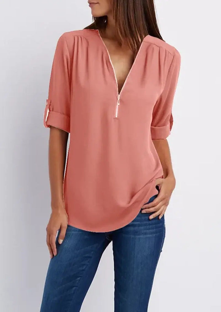 SARAH™ | Blouse sophistiquée avec décolleté en V