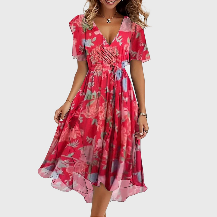 Séverine™ | Robe Élégante à Manches Courtes