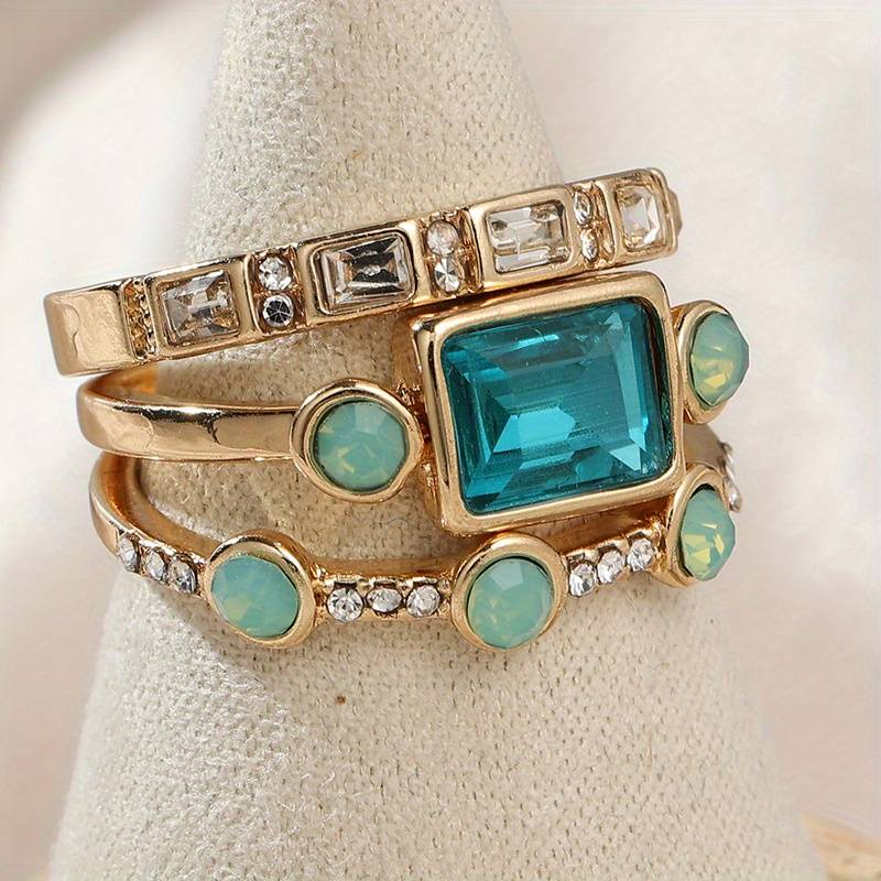 Cristal Bleu | Bague Vintage en Pierre Fine